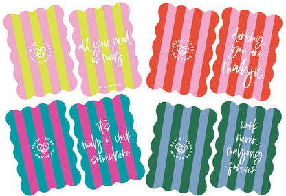Mahjong Tile Shufflers | Stripes Set of 2