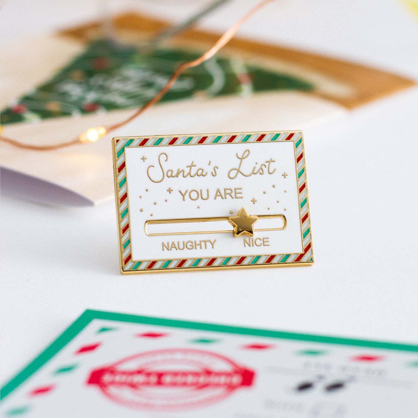 Santa’s List | Interactive Enamel Pin