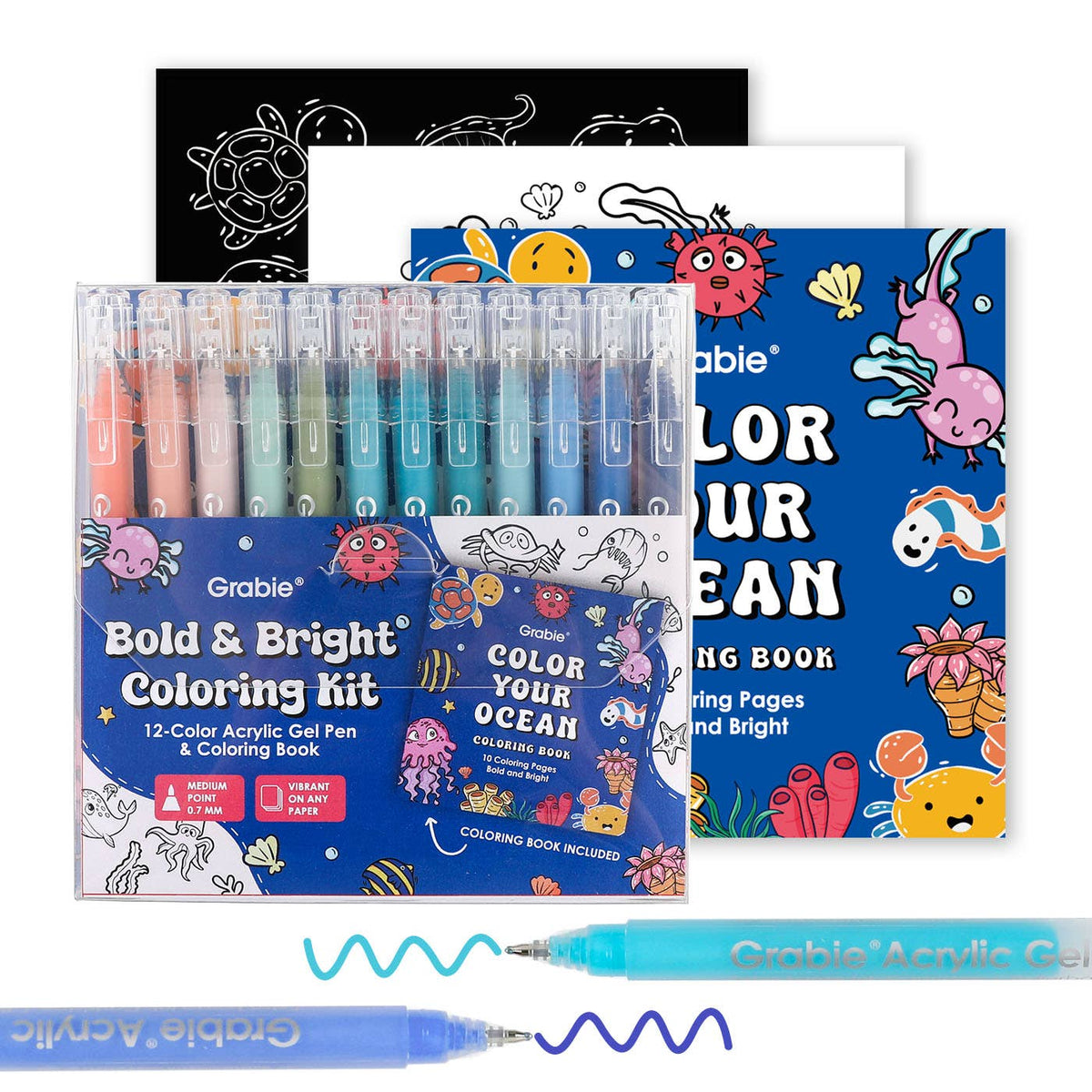 Bold & Bright Coloring Kit: Ocean