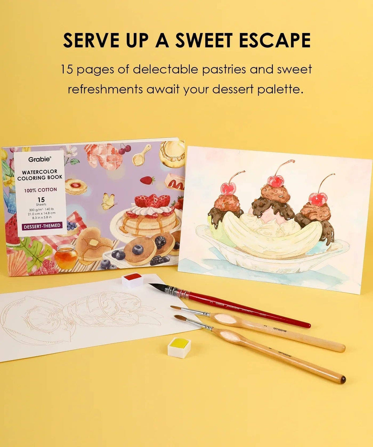 Watercolor Coloring Club Box: Dessert