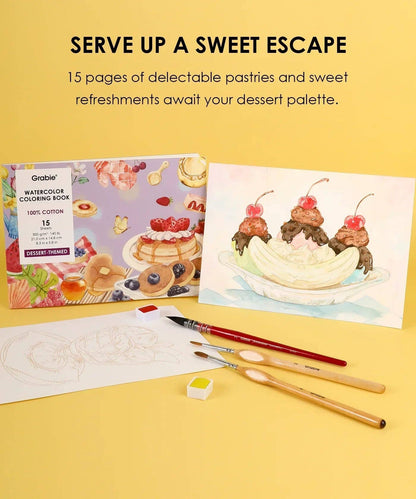 Watercolor Coloring Club Box: Dessert