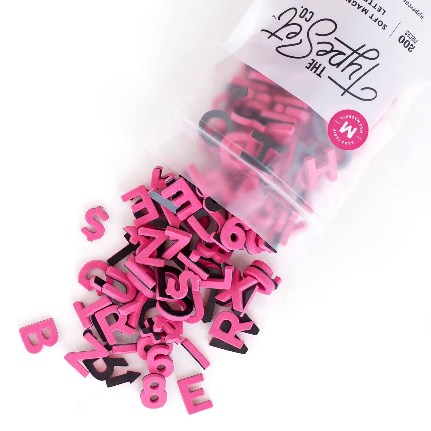 Hot Pink 1" 200pc Magnetic Letters
