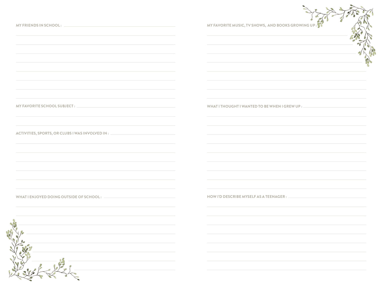 Uncle's Story: A Memory and Keepsake Journal for My Family