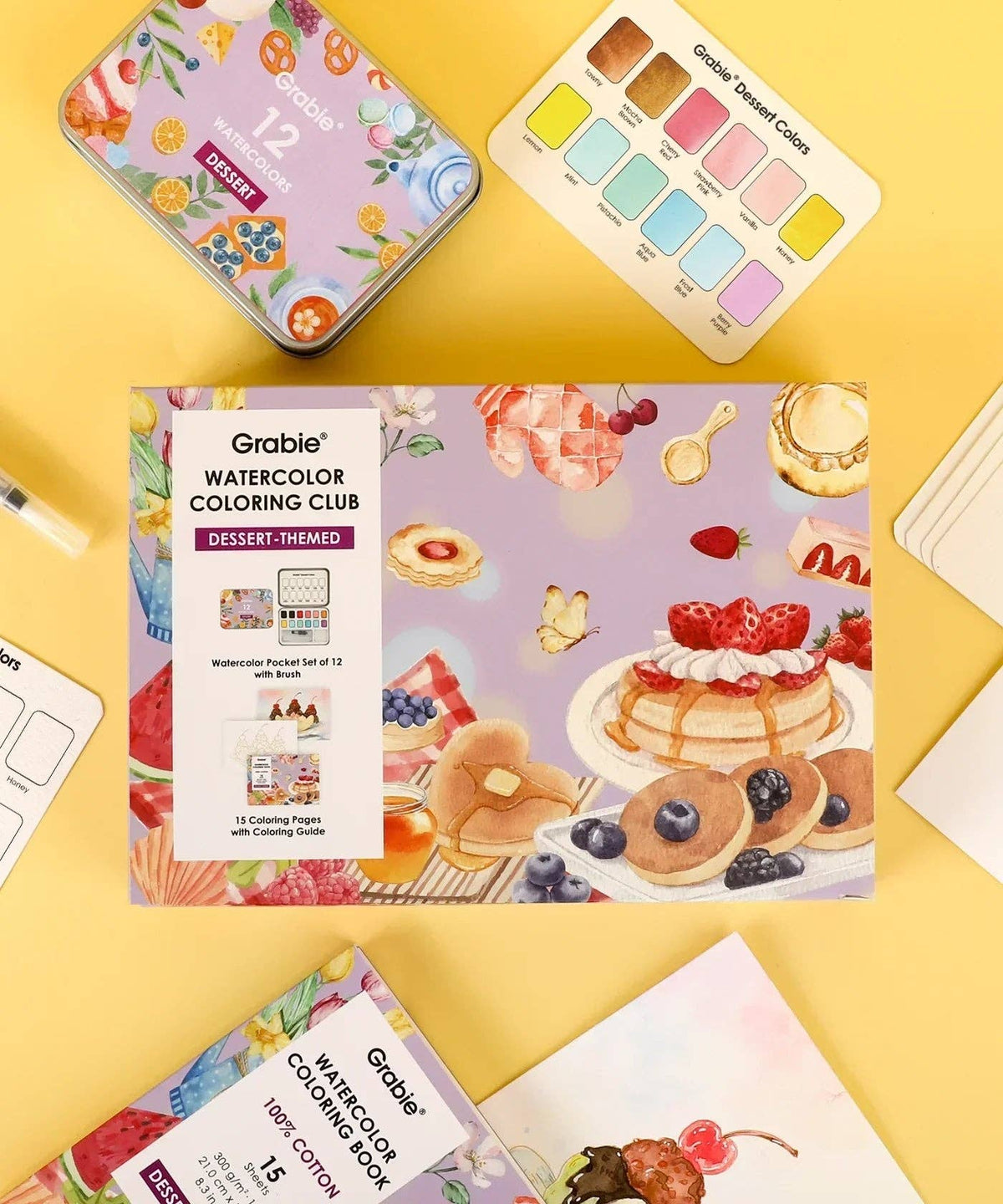 Watercolor Coloring Club Box: Dessert