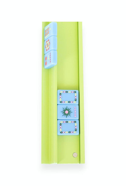 Wooden Mahjong Racks and Magnetic Pushers (Set of 4)