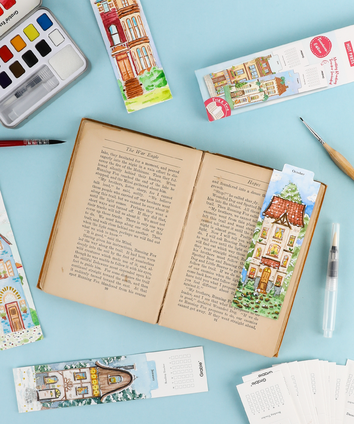 Watercolor Bookmarks: Townhouse