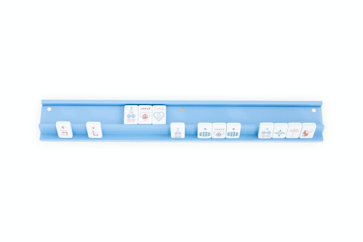 Wooden Mahjong Racks and Magnetic Pushers (Set of 4)