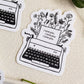 Floral Typewriter Sticker