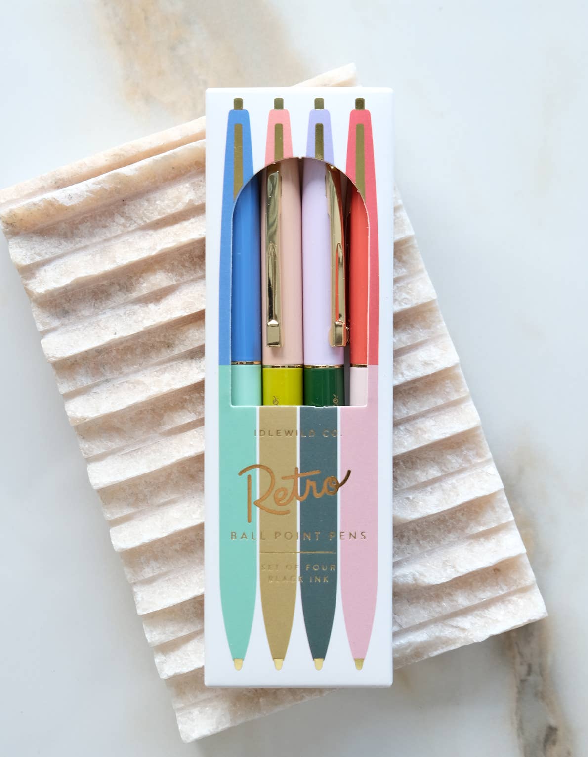 Rainbow Retro Pen Set of 4