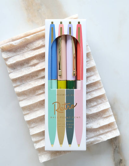 Rainbow Retro Pen Set of 4