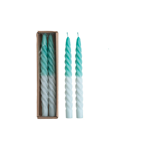 Unscented Twisted Taper Candles in Box, Set of 2