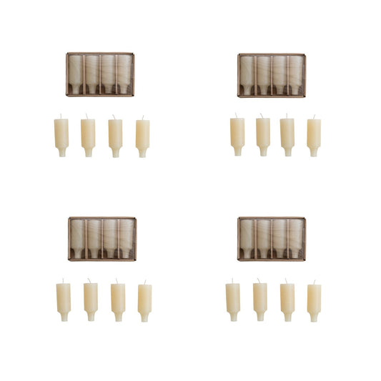 Unscented Bottle Taper Candles in Box, Set of 4