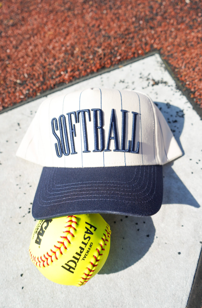 Softball Striped Trucker Hat