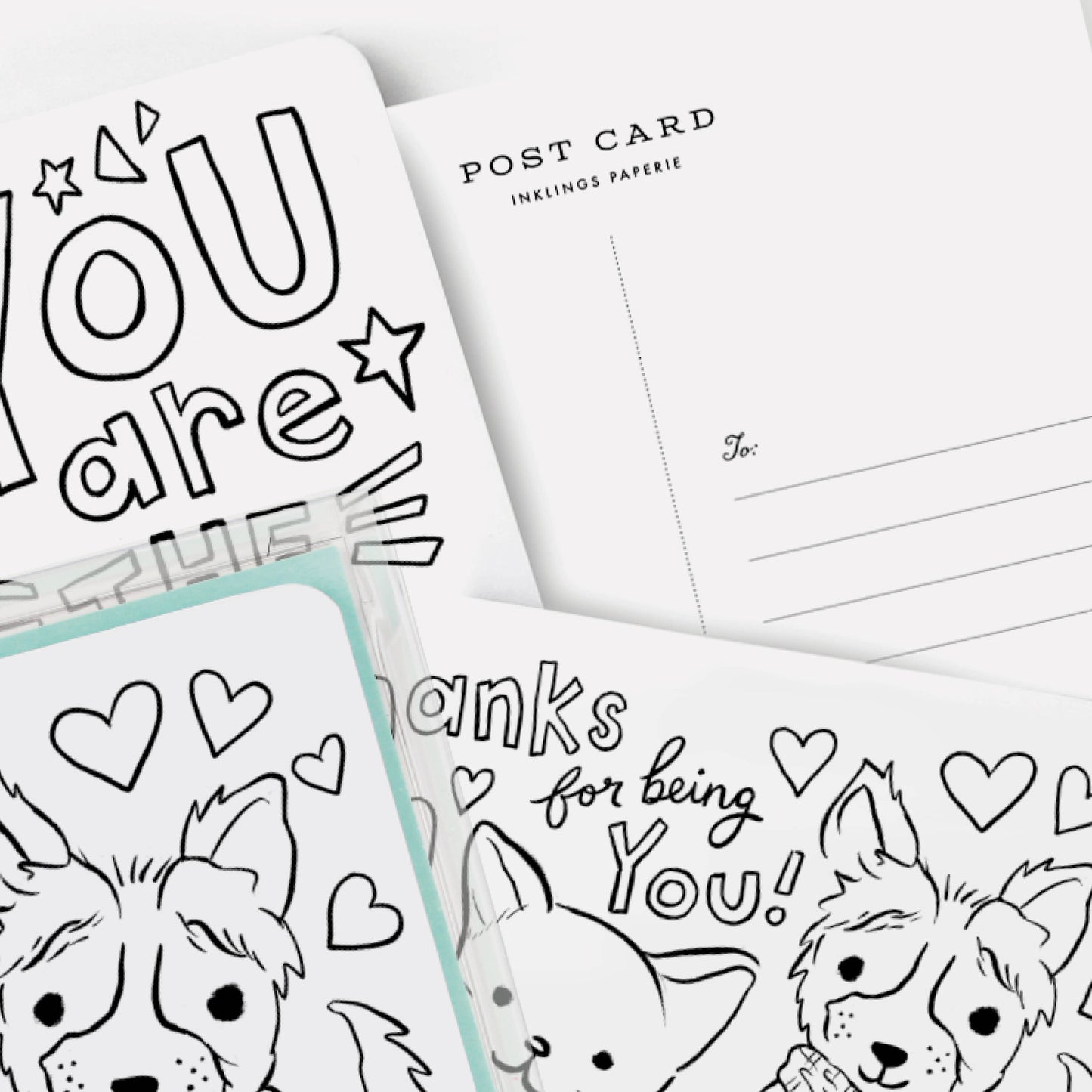 Color-In Thank You Postcard Kit