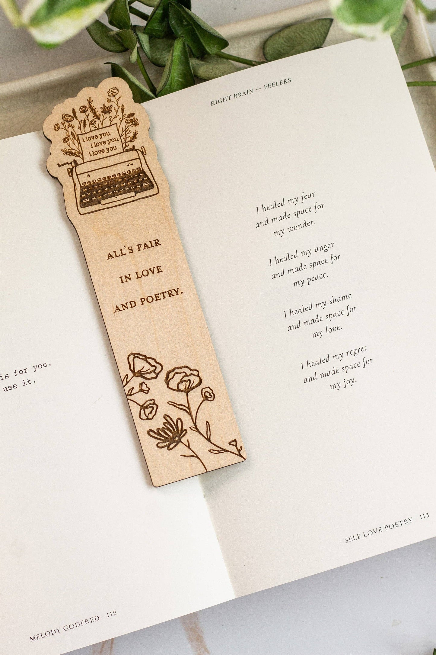 All's Fair in Love and Poetry Wooden Bookmark