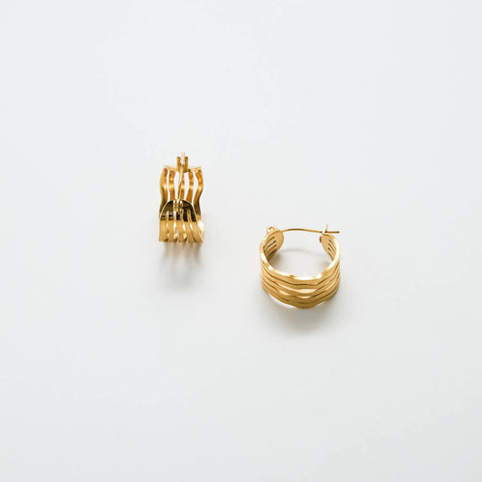 Gold Cut-Out Circle Hoop Earrings