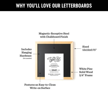 Black 12x12 Magnetic Chalkboard