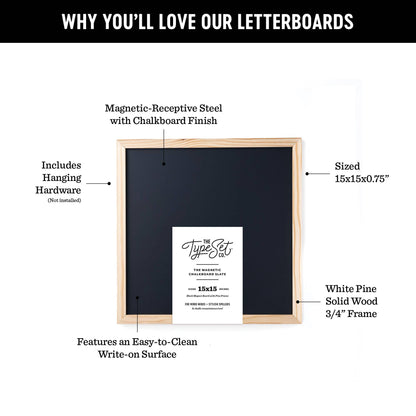 Black 15x15 Magnetic Chalkboard