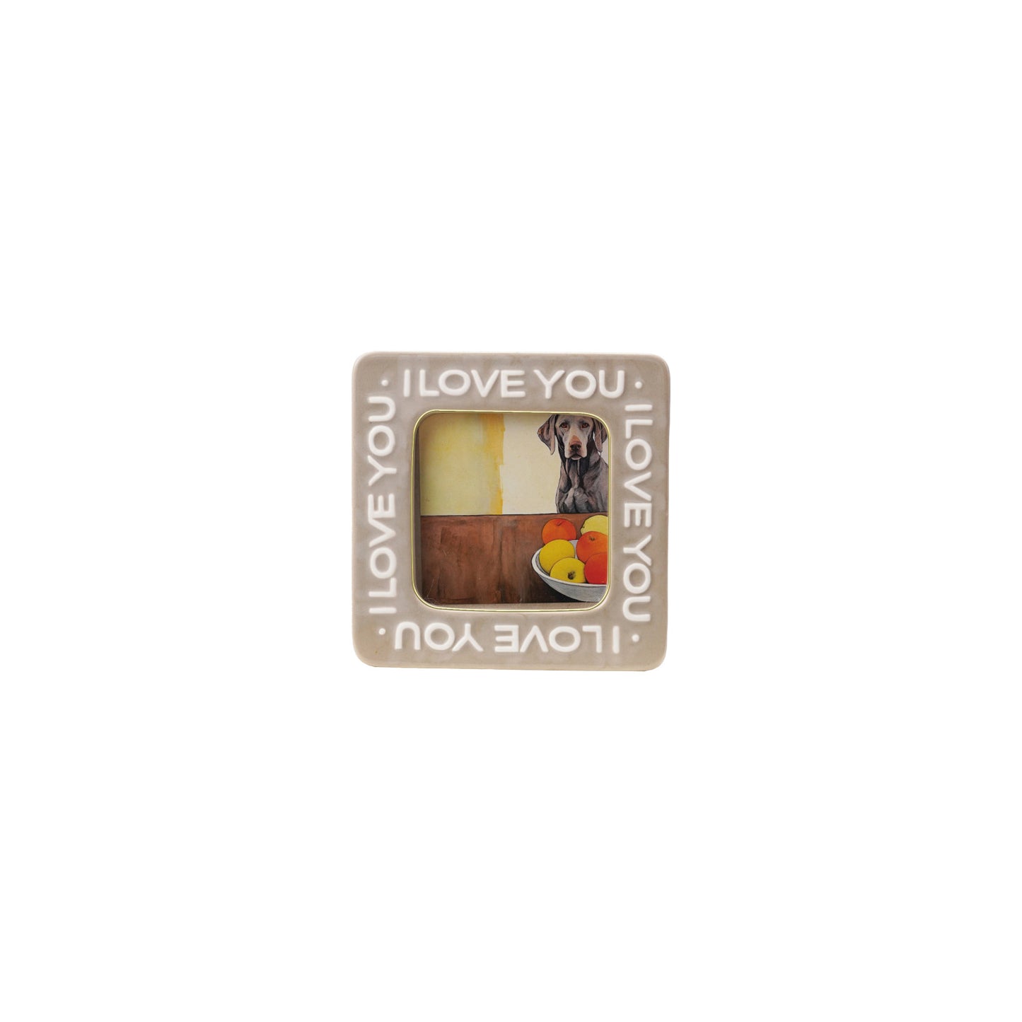 Embossed Photo Frame with Gold Electroplating (3-1/2" Square Photo)