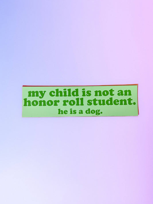 Boy Dog Honor Roll Car Magnet