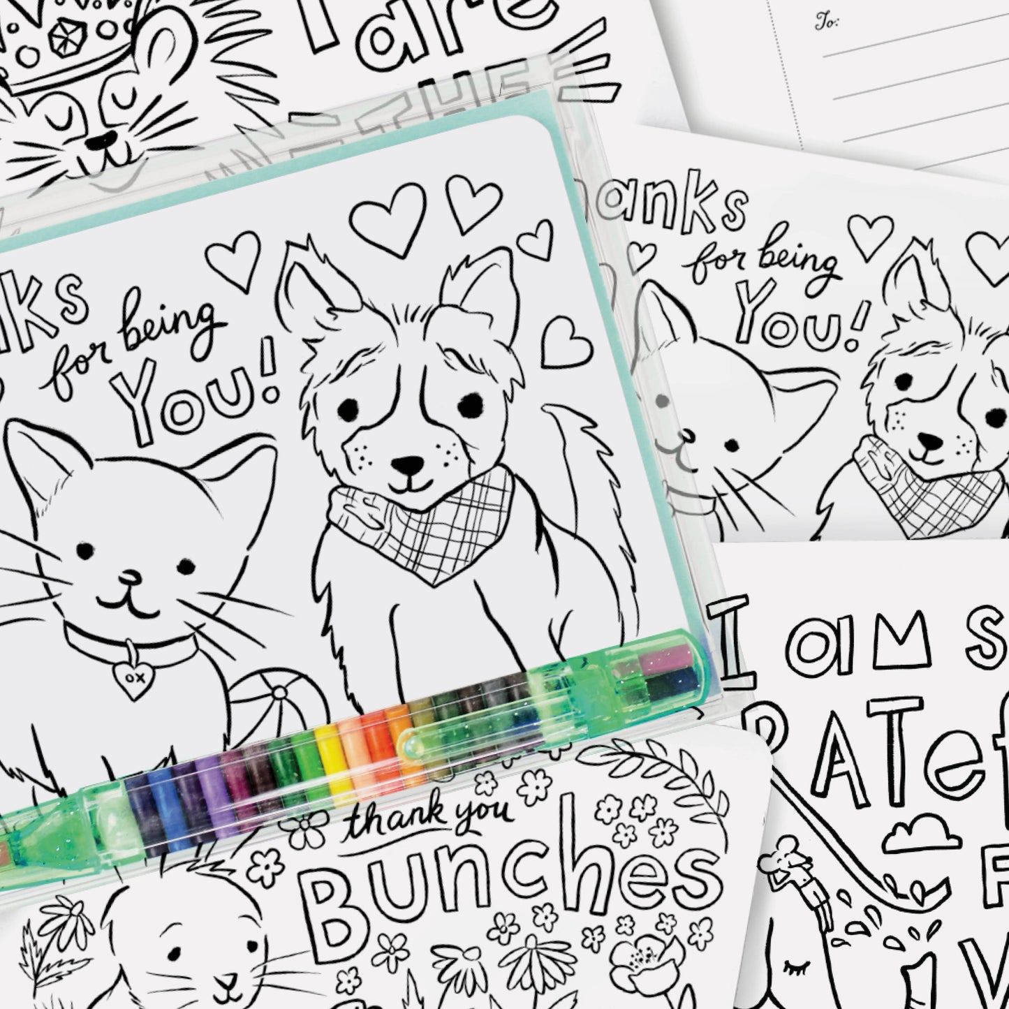 Color-In Thank You Postcard Kit