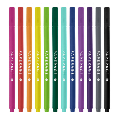 Felt Tip Fine Line Marker Pens With Case | 12 pack