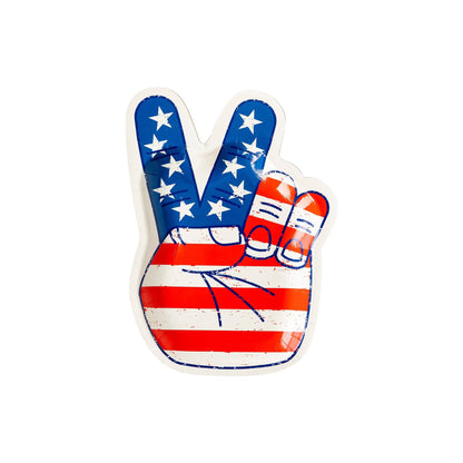 Peace Flag Hand Paper Plate