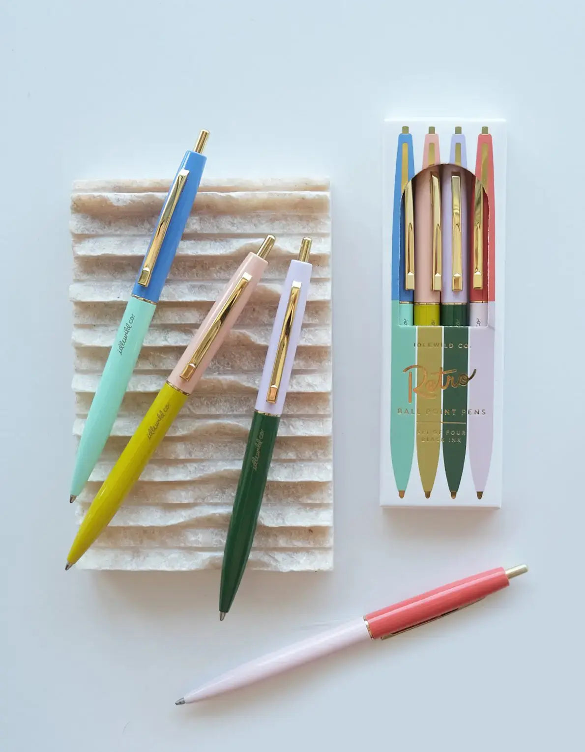 Rainbow Retro Pen Set of 4
