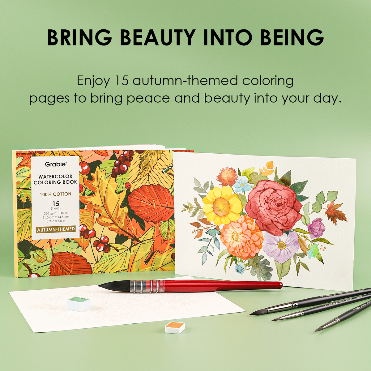 Watercolor Coloring Club Box: Autumn