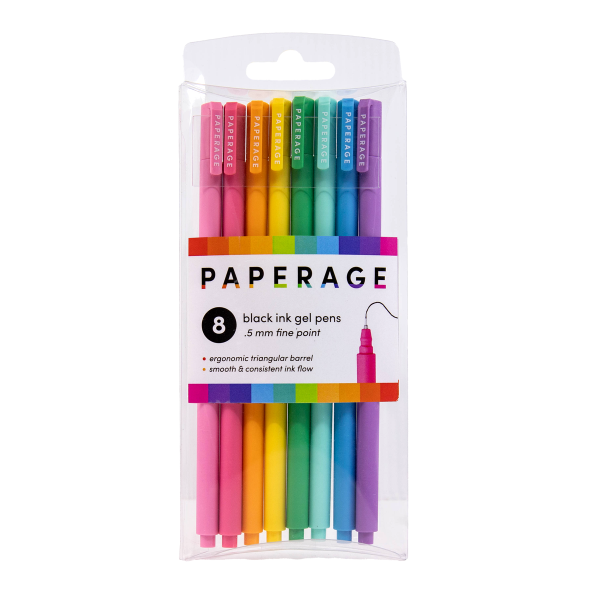 Fine Point Black Ink Gel Pens | 0.55mm 8 Pack