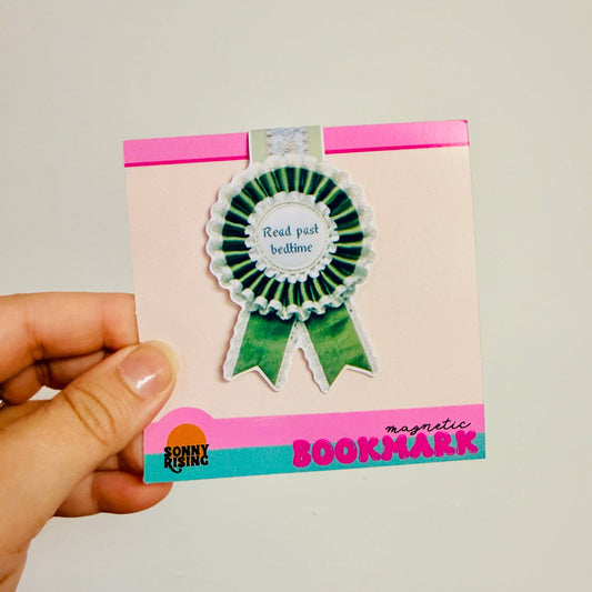 Green Prize Ribbon Magnetic Bookmark