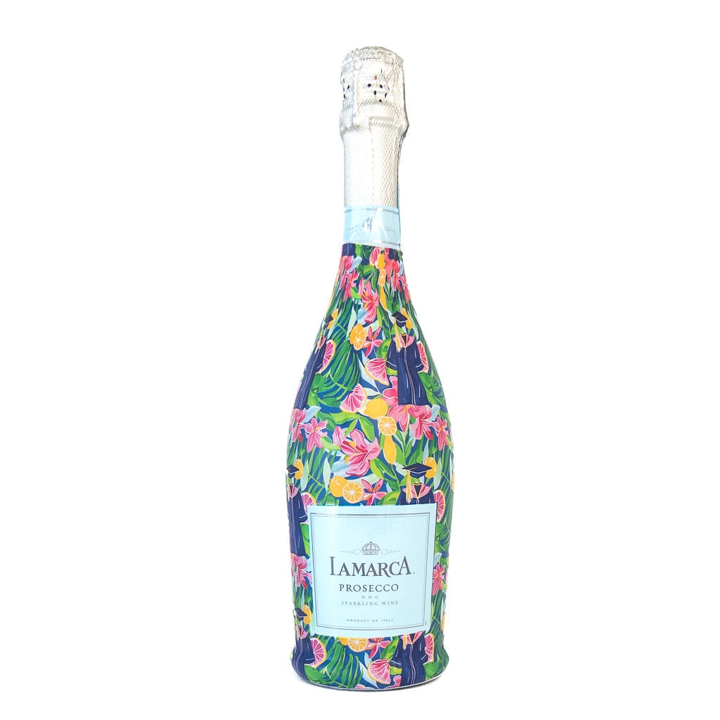 Floral Graduation Prosecco Bottle Wrap