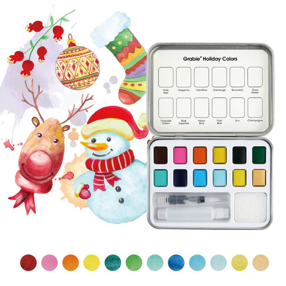 Watercolor Coloring Club Box: Holiday