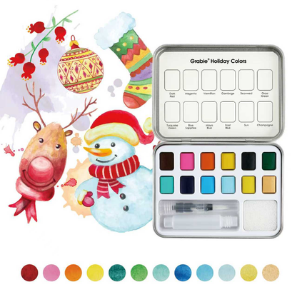 Watercolor Coloring Club Box: Holiday
