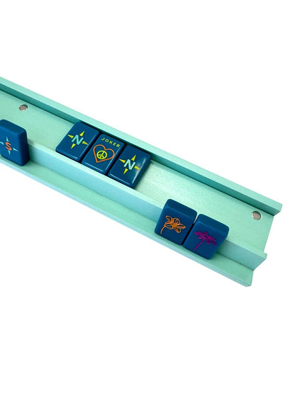 Wooden Mahjong Racks and Magnetic Pushers (Set of 4)