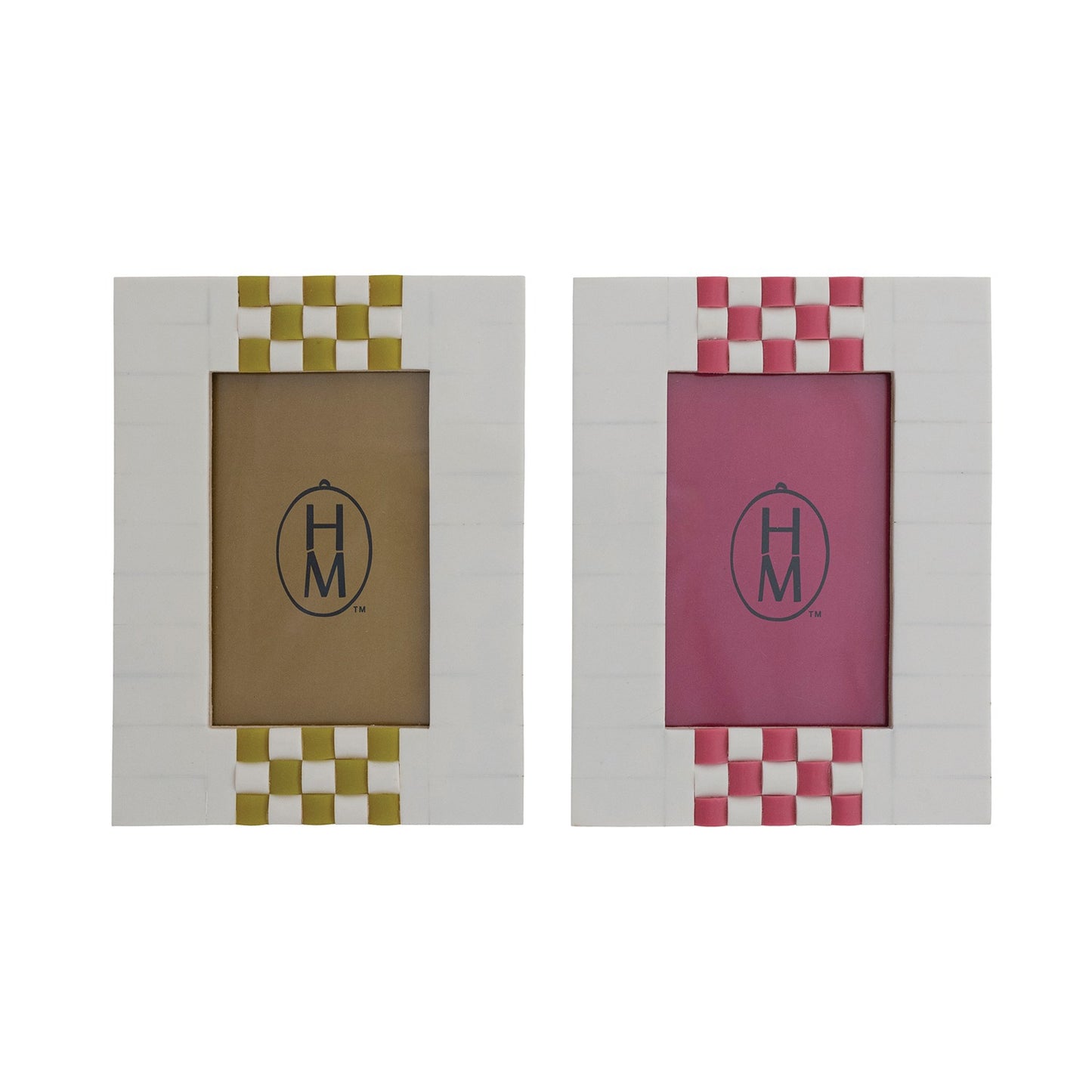 Resin & MDF Photo Frame w Check Pattern,