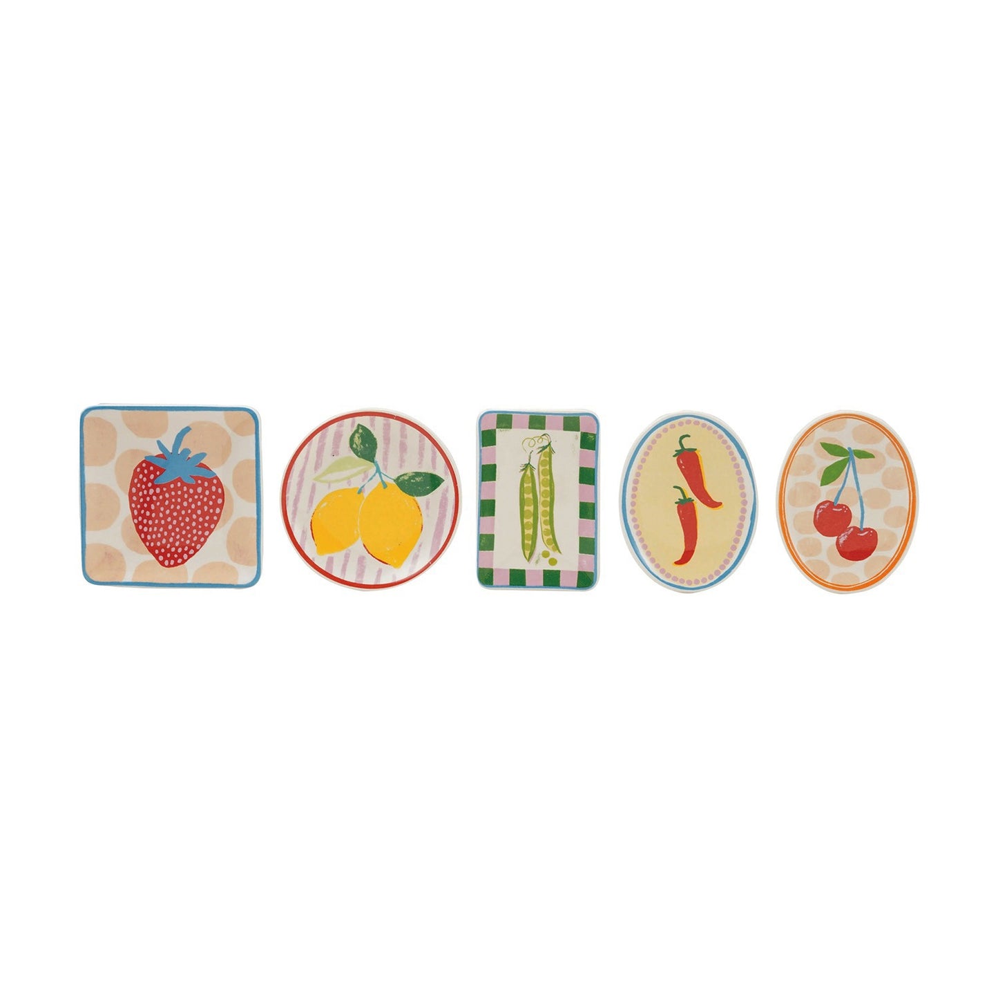 Stoneware Dish W Fruit/Vegetable Image