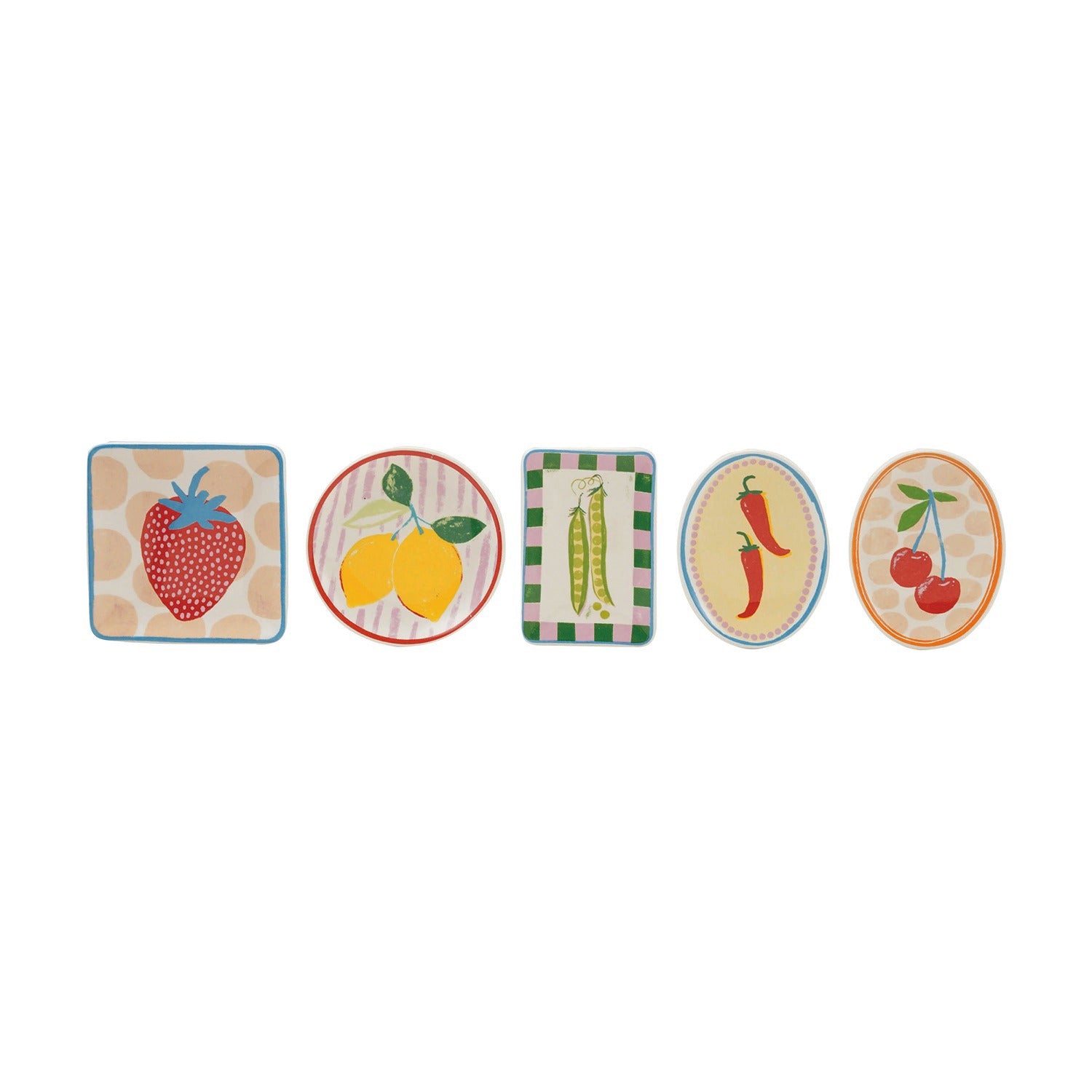 Stoneware Dish W Fruit/Vegetable Image