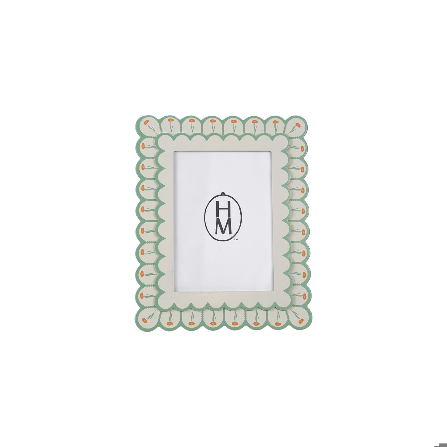 MDF Scalloped Photo Frame W Flowers