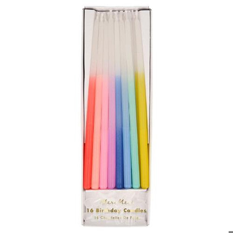 Rainbow Dipped Tapered Candles (x 16)