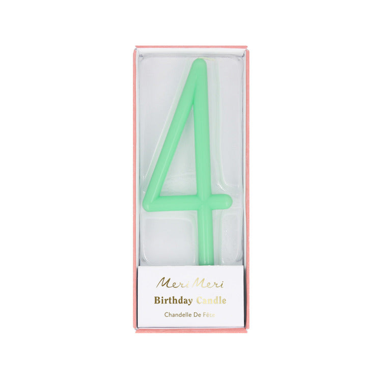 Large Slim Number 4 Candle (x1)