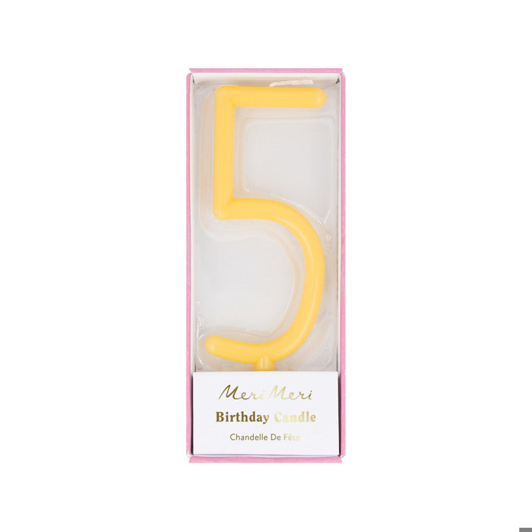Large Slim Number 5 Candle (x1)