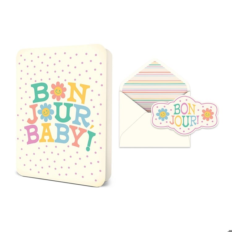 Bonjour, Baby! Deluxe Greeting Card